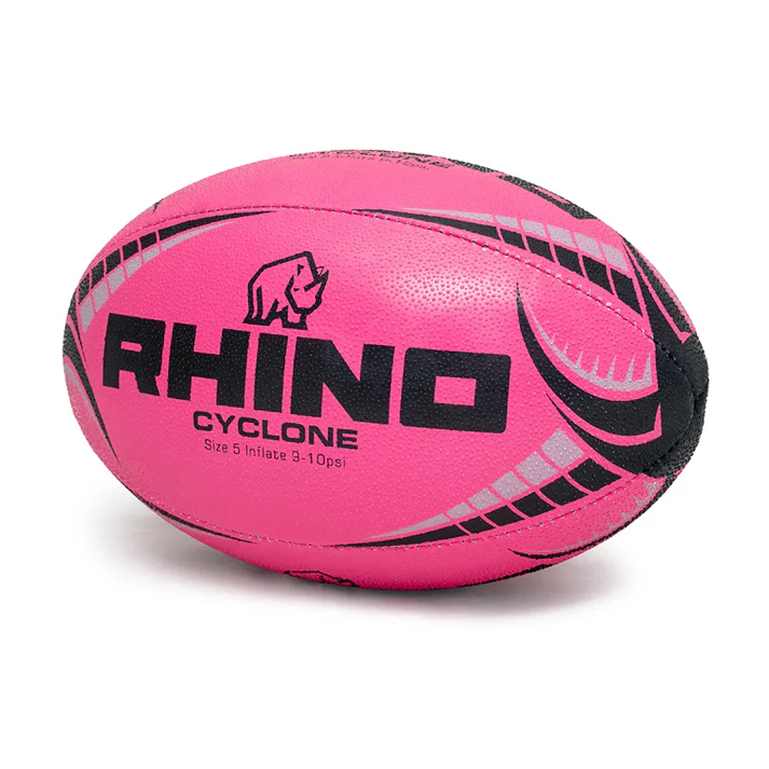 RHINO CYCLONE XV TRAINING RUGBY BALL Pink - National Flag